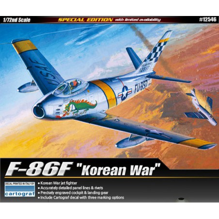 Kunststoffflugzeugmodell F-86f Säbel Koreakriechwarn 1/72 | Scientific-MHD