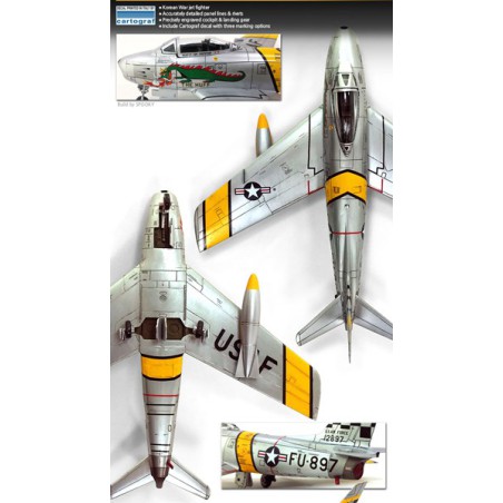 Kunststoffflugzeugmodell F-86f Säbel Koreakriechwarn 1/72 | Scientific-MHD