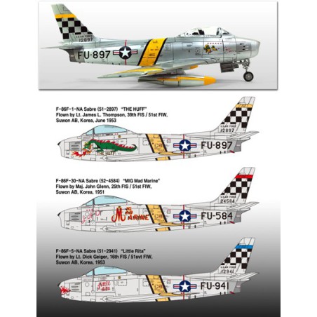 Kunststoffflugzeugmodell F-86f Säbel Koreakriechwarn 1/72 | Scientific-MHD