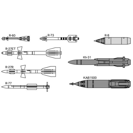 Maquette d'avion en plastique Russian Aircraft Weapons Set 1/72