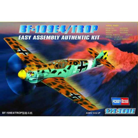 Maquette d'avion en plastique BF 109 E-4 Trop 1/72