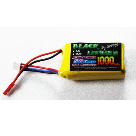 Accu LIPO pour appareil radiocommandé Accu LiPo Black Lithium 1000mAh 15C 2S