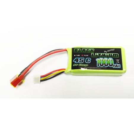 Accu LIPO pour appareil radiocommandé Accu LiPo Black Lithium 1000mAh 45C 3S