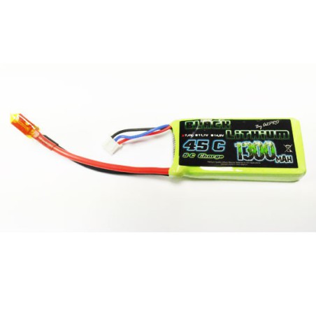 Accu LIPO pour appareil radiocommandé Accu LiPo Black Lithium 1300mAh 45C 2S DEAN