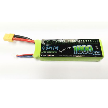 Accu LIPO pour appareil radiocommandé Accu LiPo Black Lithium 1800mAh 45C 3S