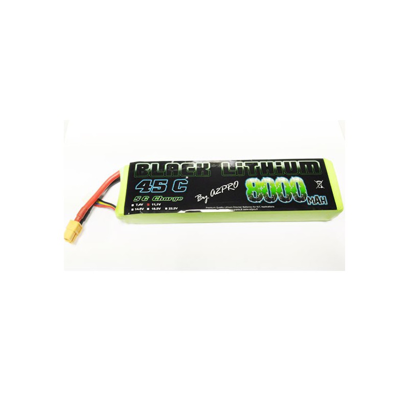 Lipo bati for radio -controlled lipo black lithium 8000mAh 45c 3s ...