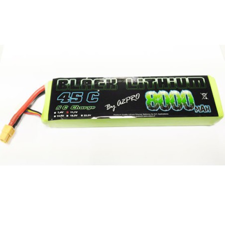 Accu LIPO pour appareil radiocommandé Accu LiPo Black Lithium 8000mAh 45C 3S