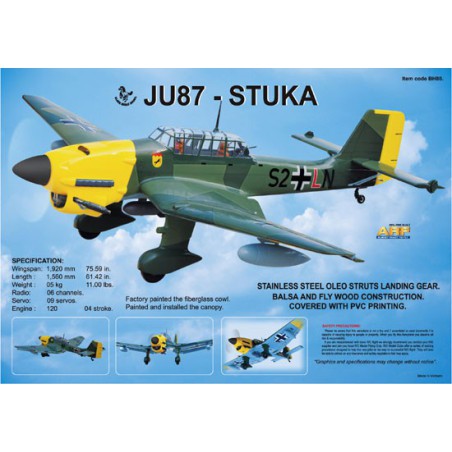 Funk -kontrolliertes Thermalflugzeug Ju 87b Stuka120 ARF | Scientific-MHD