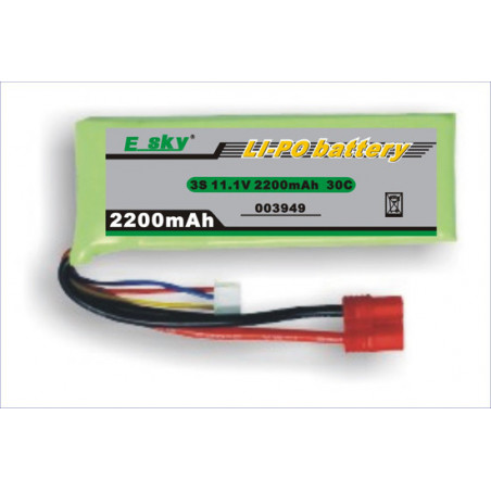 Teil für den elektrischen Hubschrauber Lipo -Batterie 11,1 V / 2200 Ma | Scientific-MHD