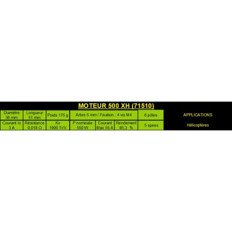 Heli 500 XH Héli Electric Motor Xh | Scientific-MHD