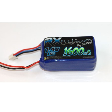 Accu LIPO pour appareil radiocommandé PACK Rx LiPo 7,4V/1600mAh JR